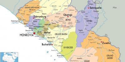 Peta dari Liberia negara