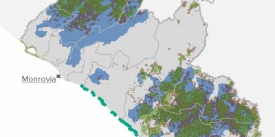 Peta dari Liberia sumber daya alam
