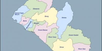 Peta dari Liberia kabupaten